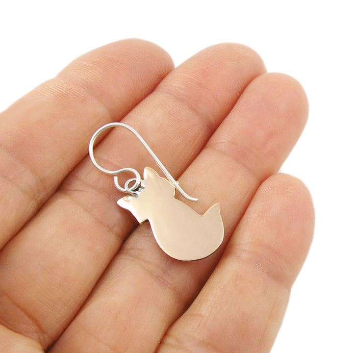 Two Tone Silver Fox Earrings - Handmade Jewellery