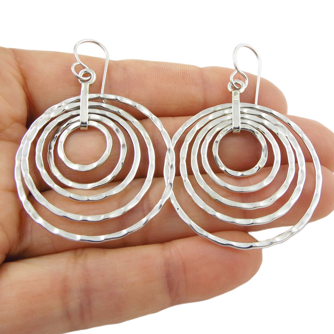 Silver Circle Earrings Large