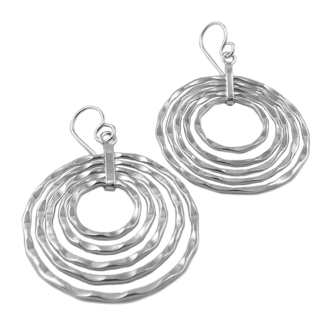 Long Multi Hoop 925 Sterling Silver Earrings