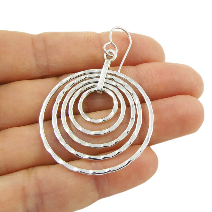 Silver Circle Earrings Large