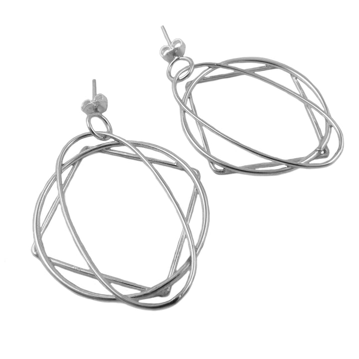 Geometric 925 Sterling Silver Dangle Earrings for Women