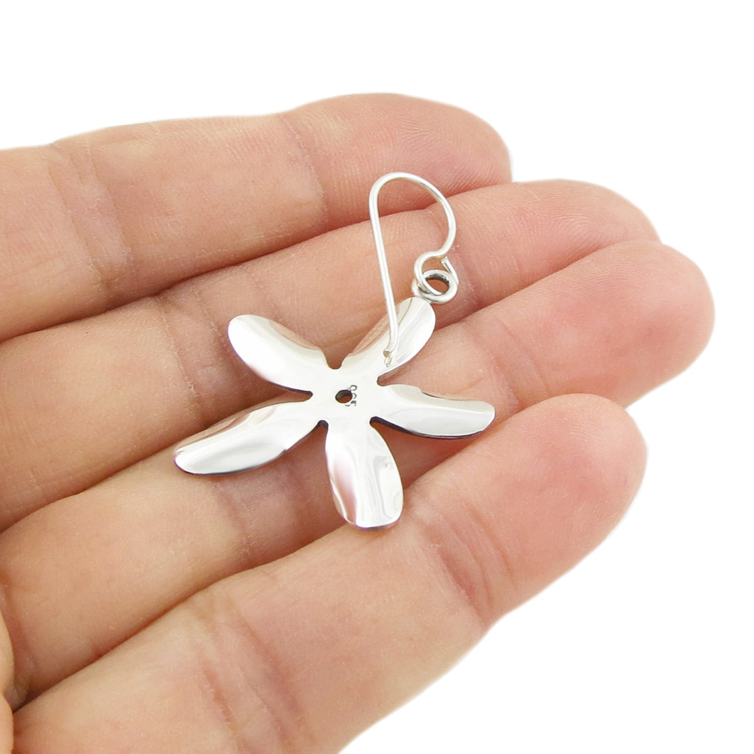 Handmade Daisy Flower Earrings in 925 Silver