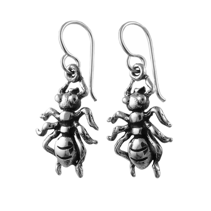 Long Ant Insect Sterling Silver Earrings