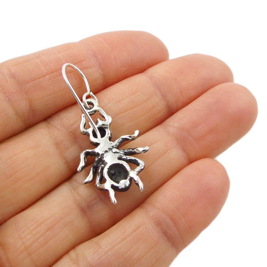 Long Ant Insect Sterling Silver Earrings