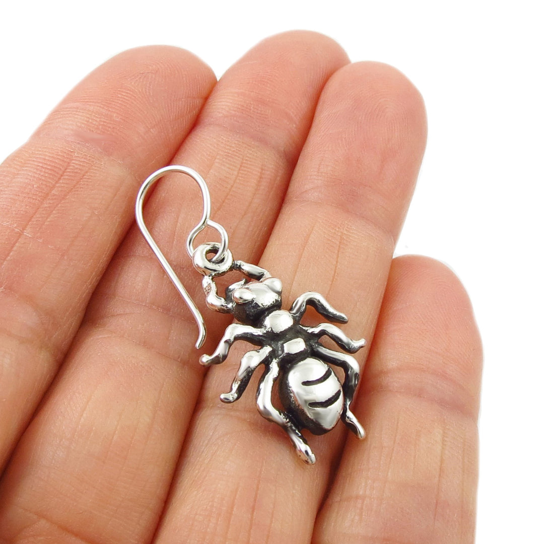 Long Ant Insect Sterling Silver Earrings