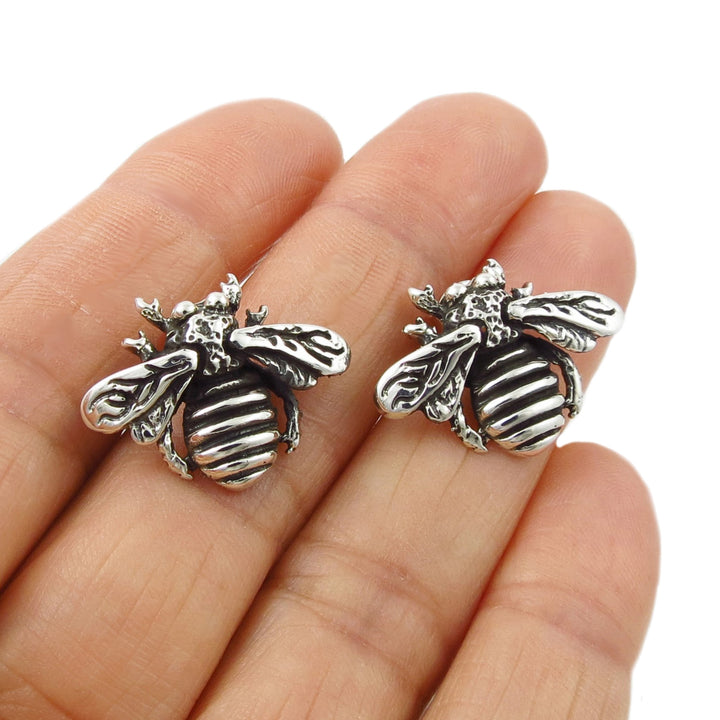 Sterling Silver Bee Earrings