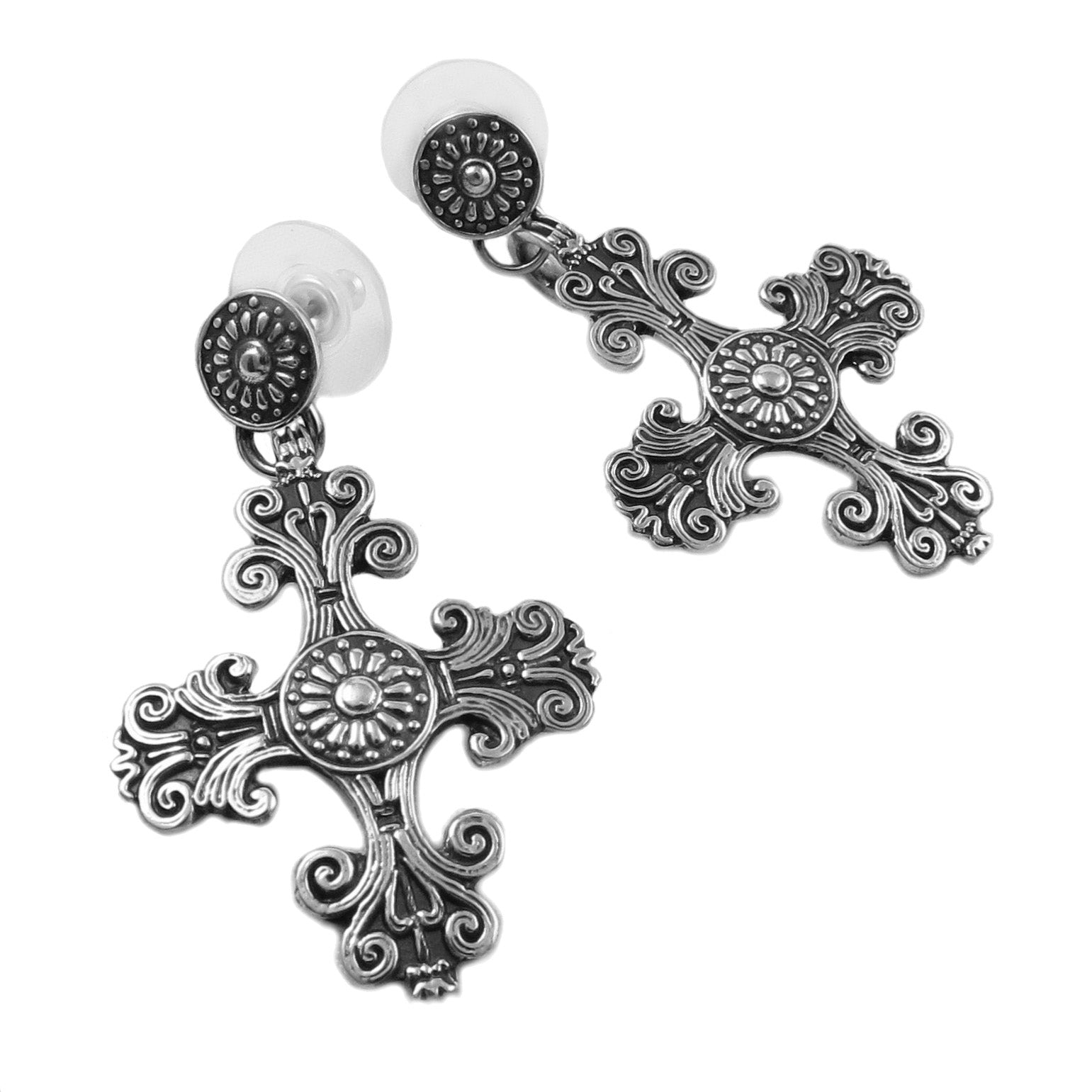 Baroque hot sale cross earrings