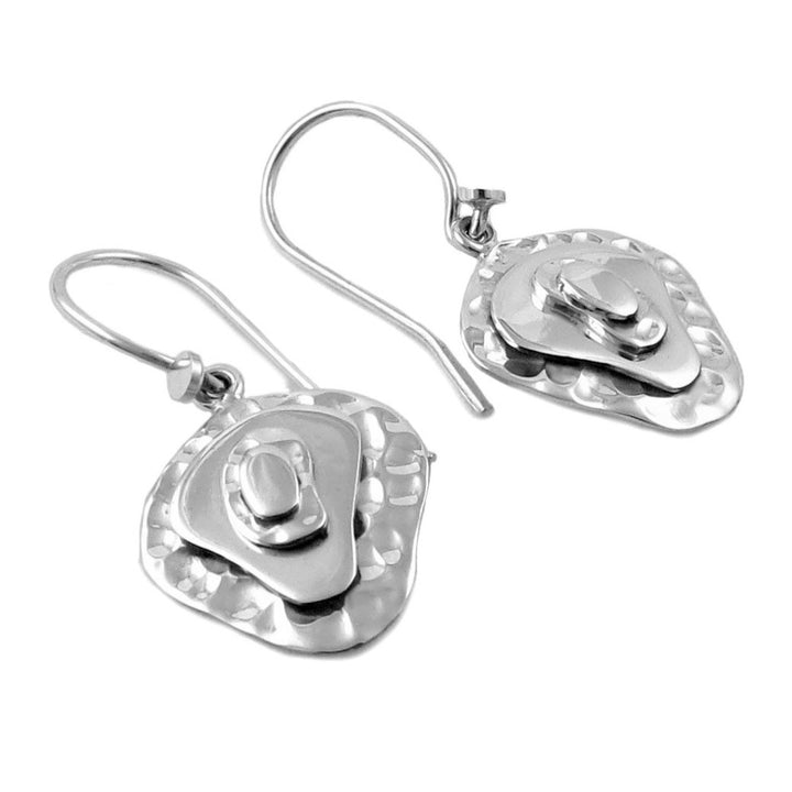 Topography Landscape 925 Silver Dangle Earrings - Handmade