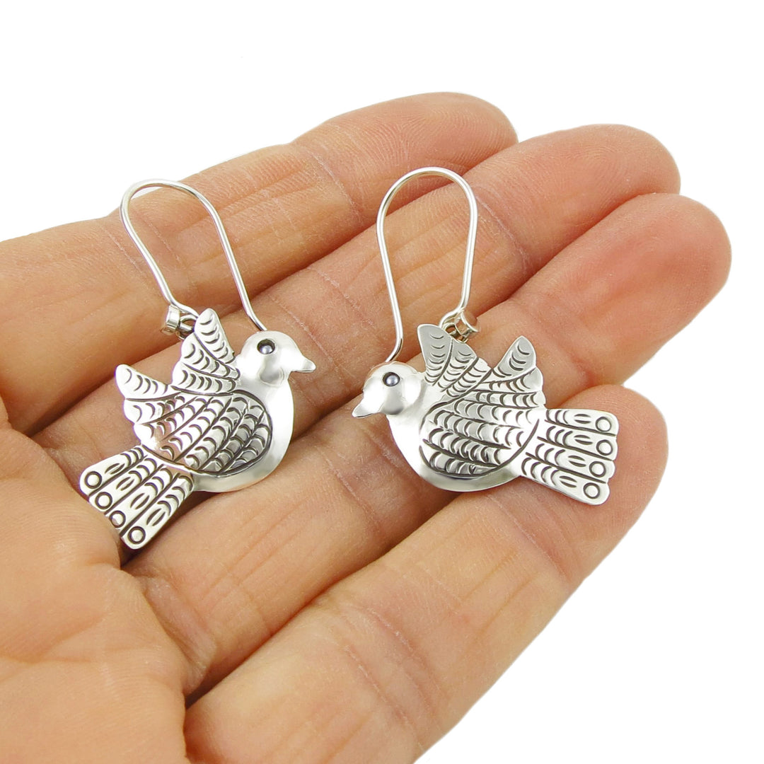 Maria Belen Nilson Silver Lovebird Earrings