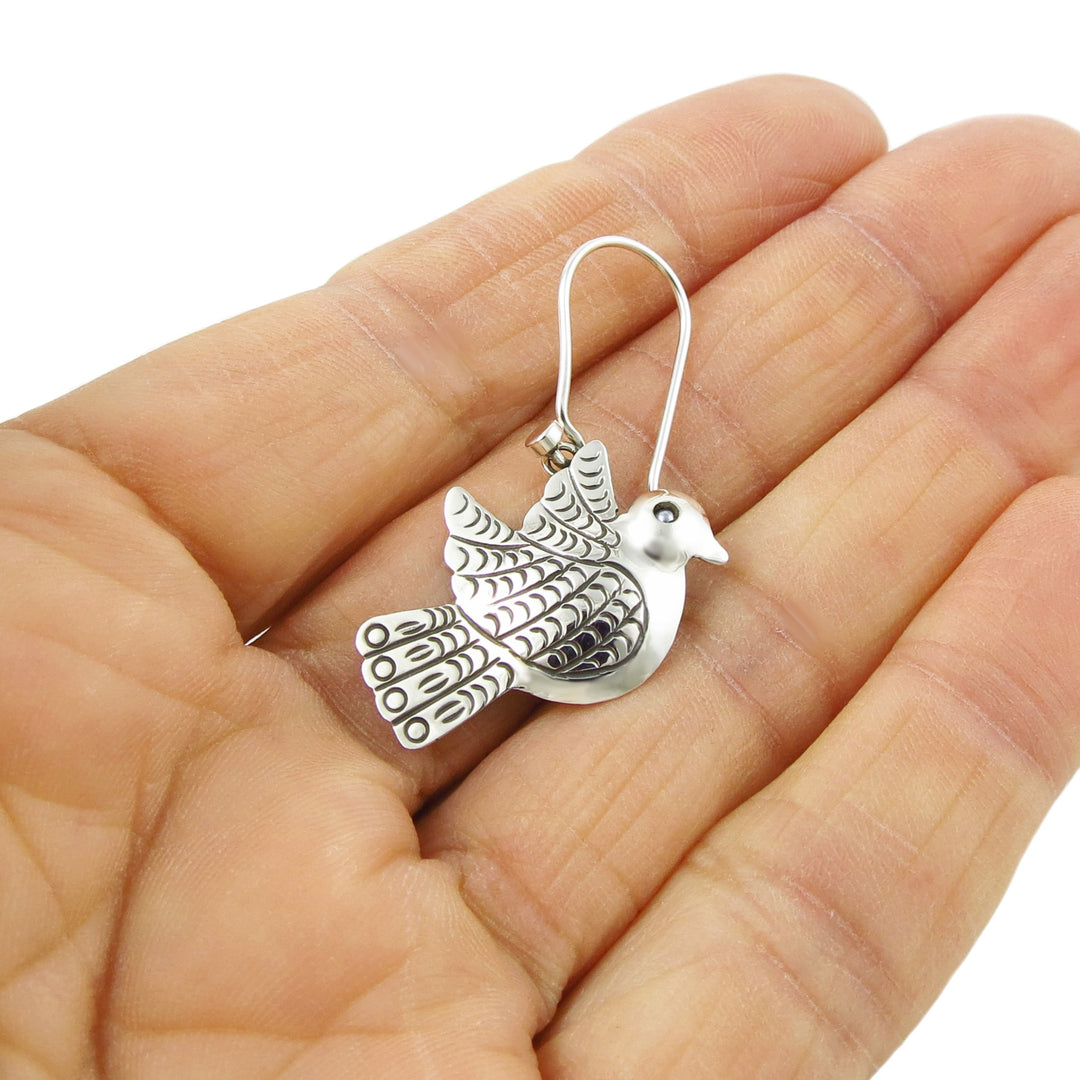 Maria Belen Nilson Silver Lovebird Earrings