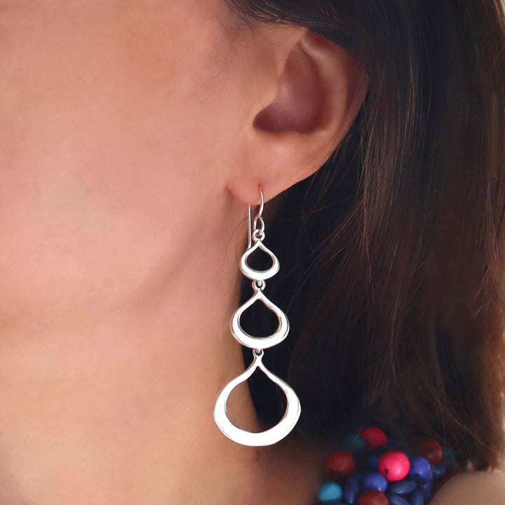 Long Sterling Silver Teardrop Earrings