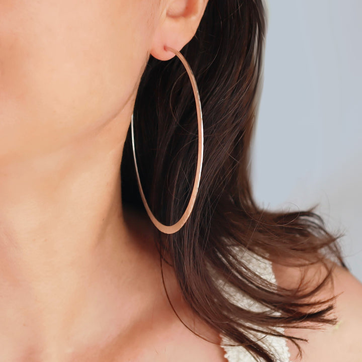 Classic Large Sterling Silver Circle Hoop Earrings