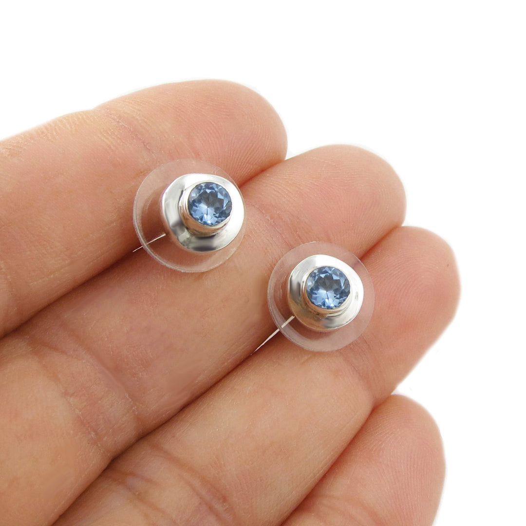 December Birthstone Blue Topaz Earrings