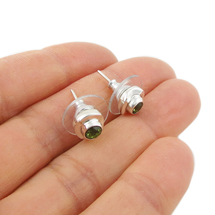 Faceted Peridot August Birthstone Earrings