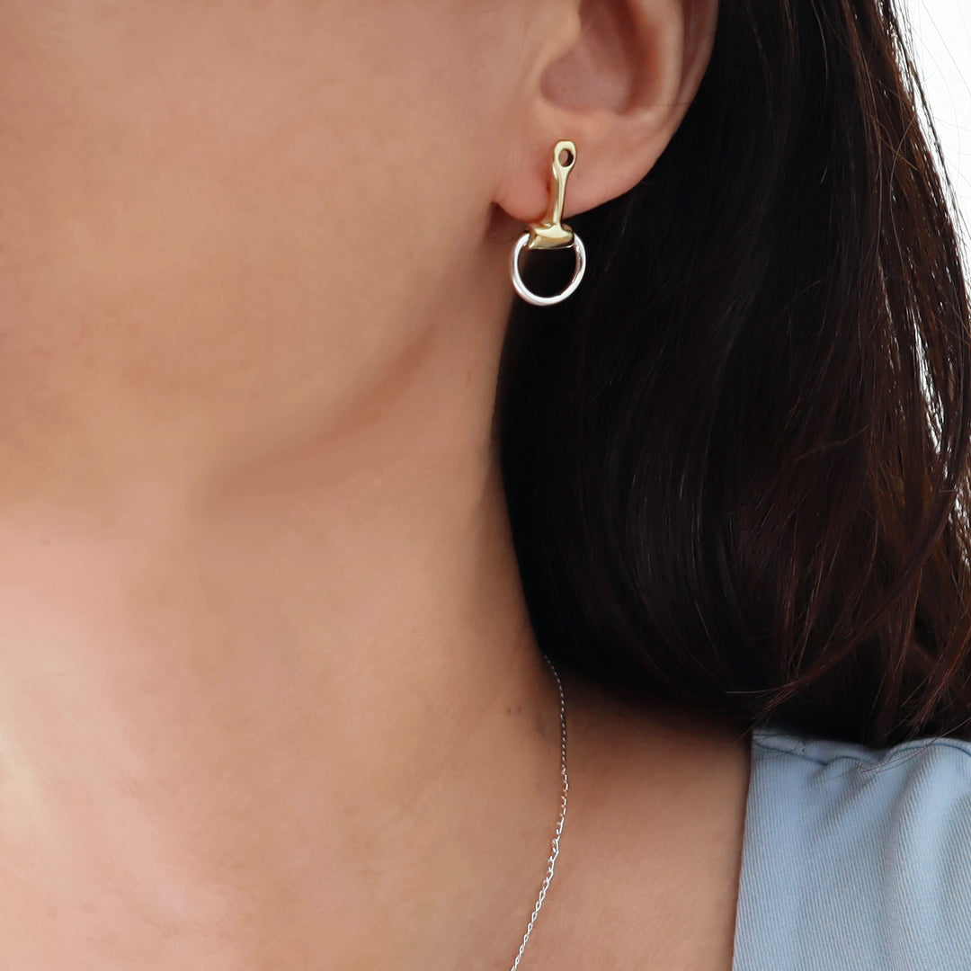Two Tone Ladies Snafflebit Earrings