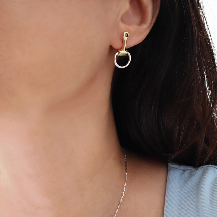 Two Tone Ladies Snafflebit Earrings