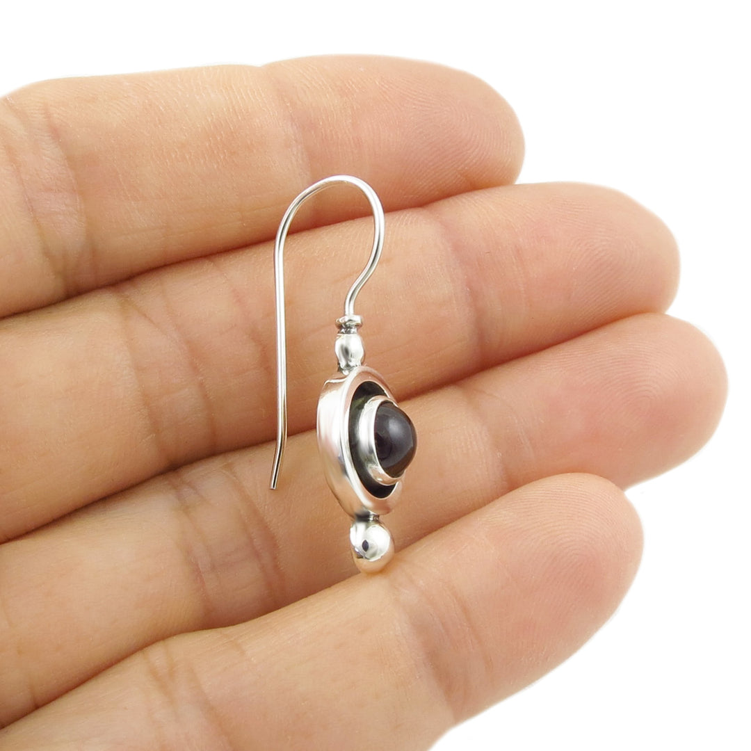 January Birthstone Garnet Sterling Silver Earrings