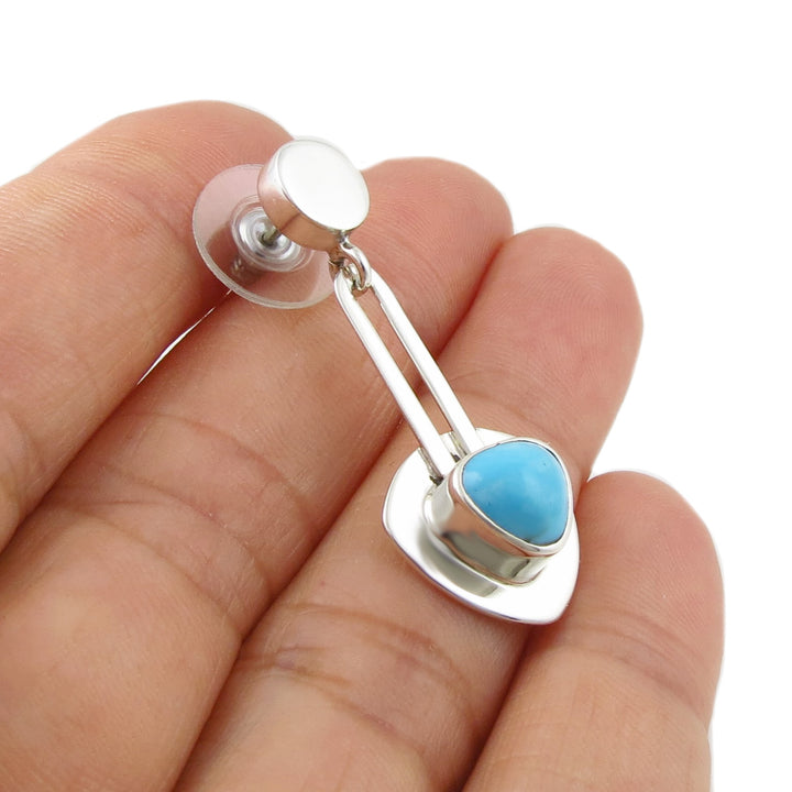 Natural Turquoise Gemstone Earrings December Birthstone Drops