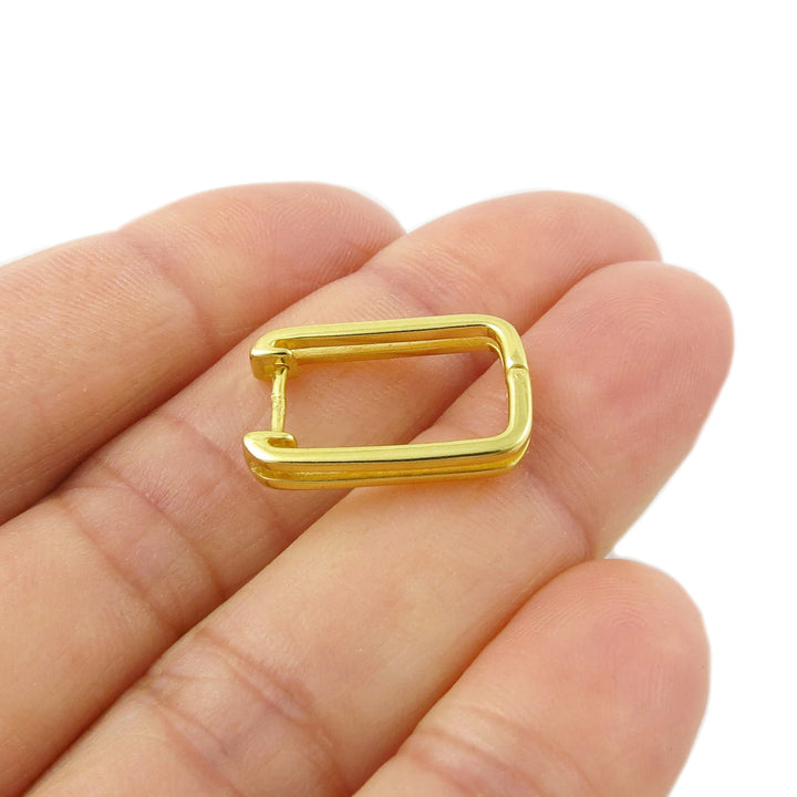 9ct Gold Vermeil Hinged Ear Hoop Earrings