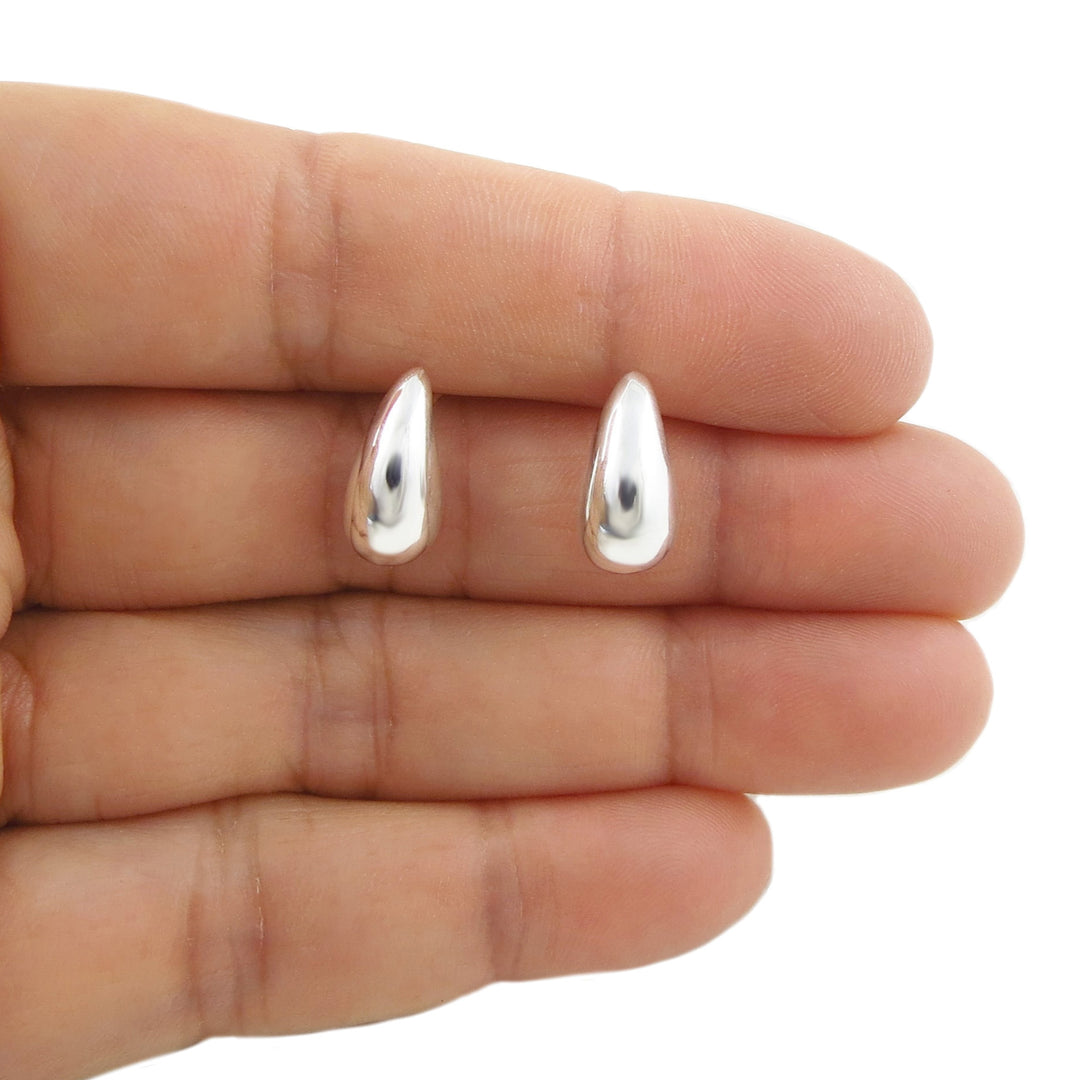 Sculpted Teardrop 925 Silver Earrings