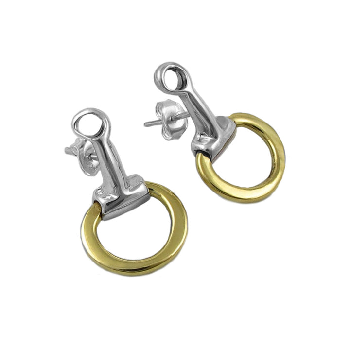 Mixed Metal Equestrian Snaffle Earrings