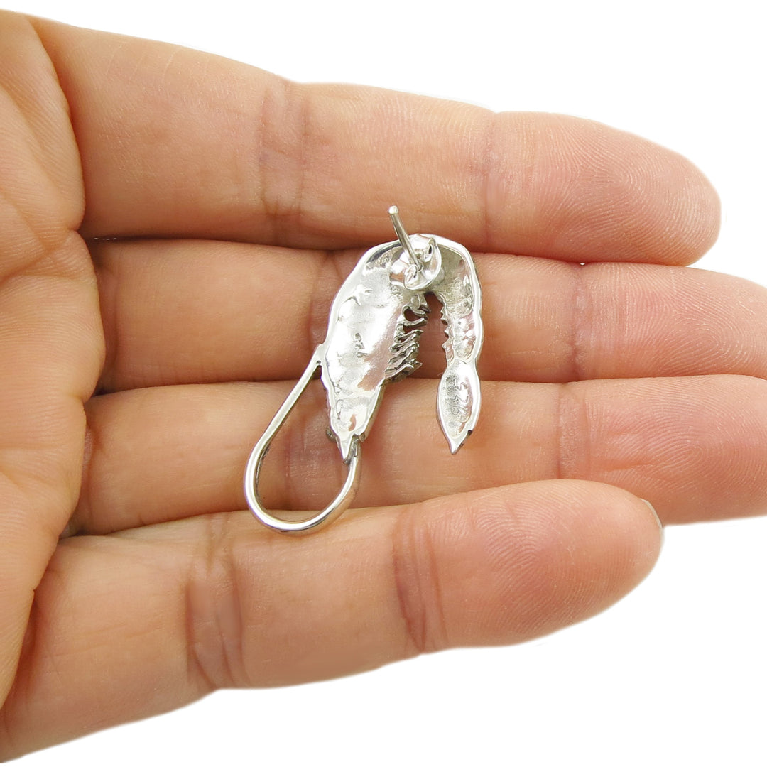 Statement Shrimp Earrings in Sterling Silver