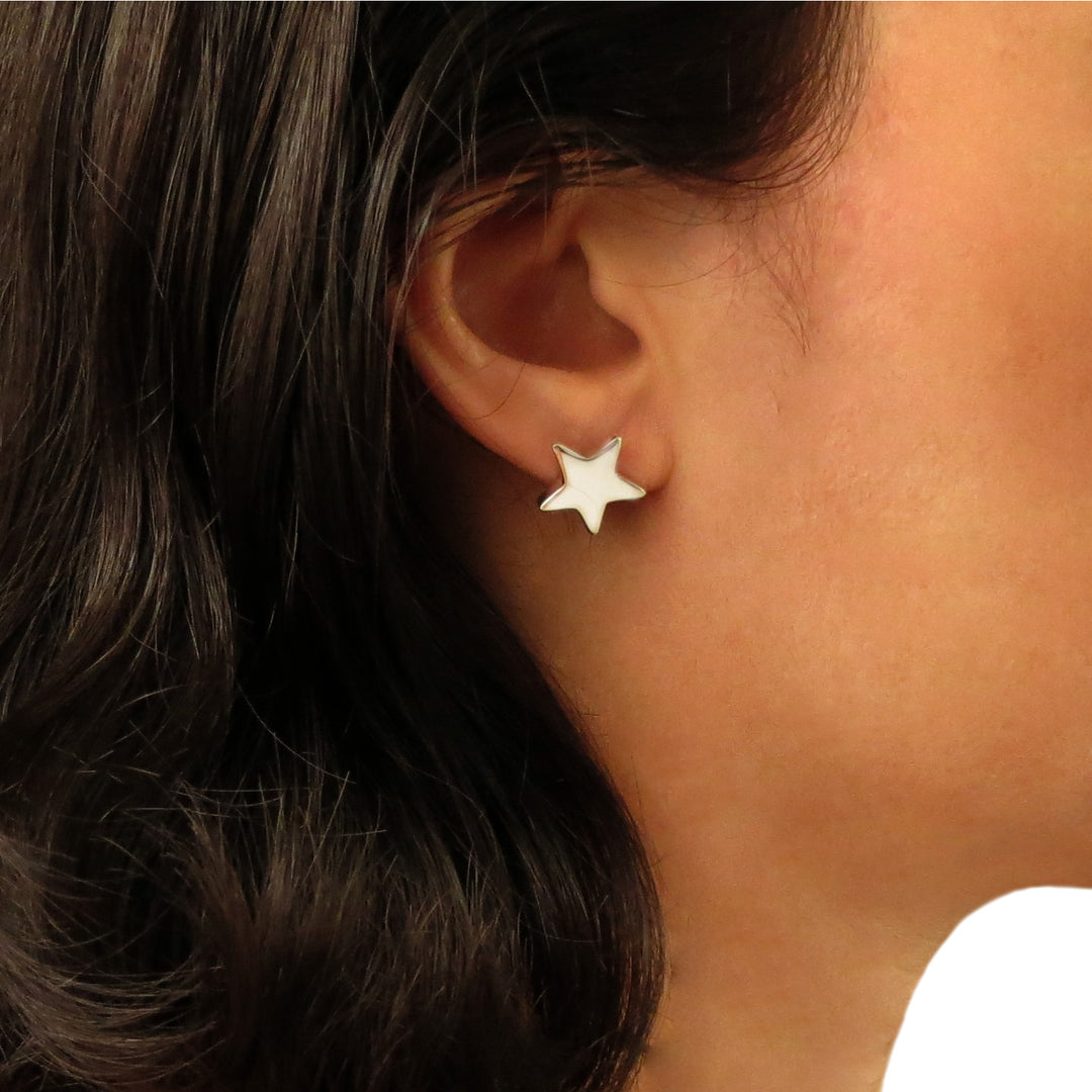 Silver Starshine Stud Earrings - Handmade Jewellery