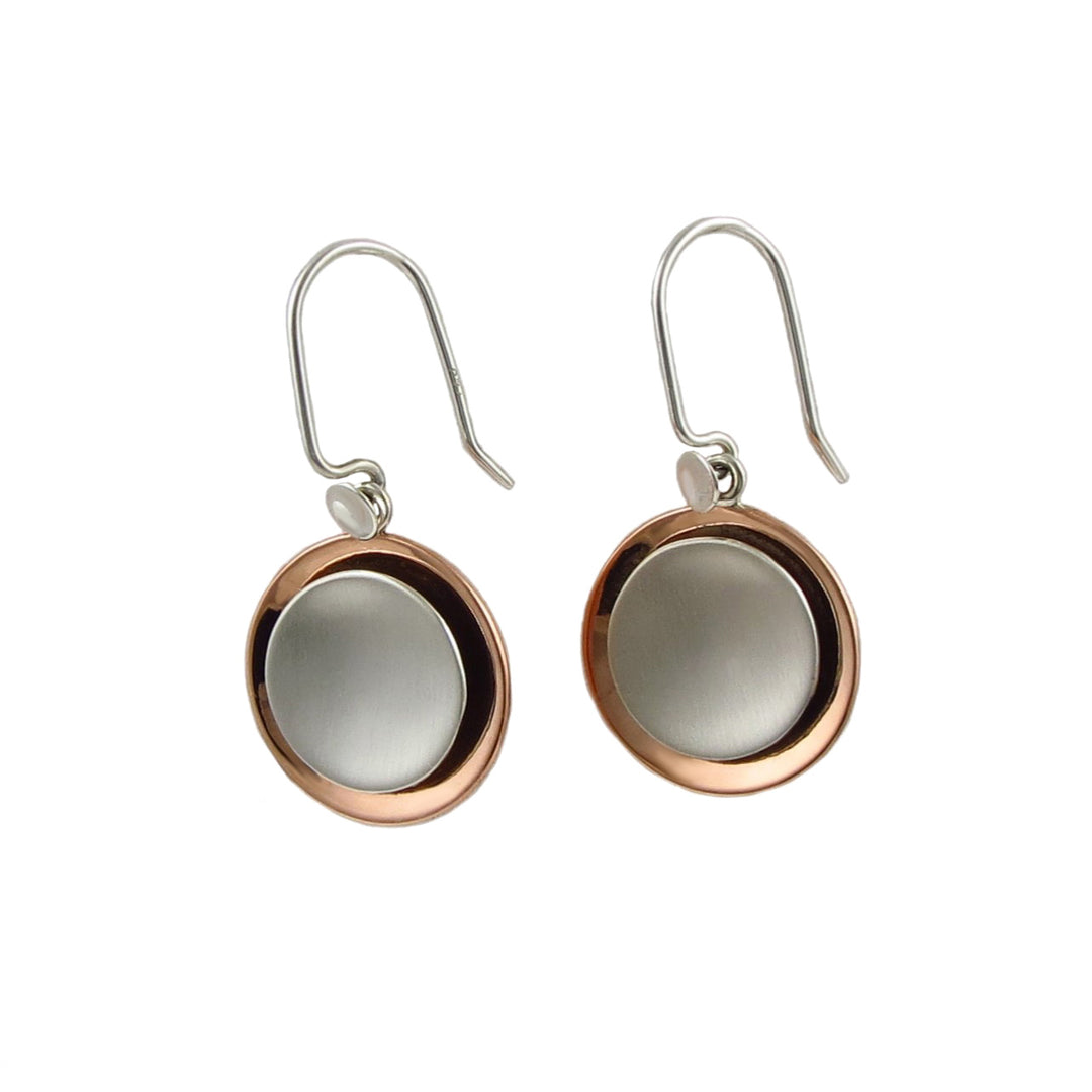 Mixed Metal Sterling Silver and Copper Earrings