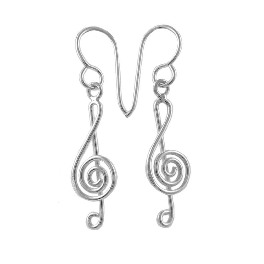 925 Silver Treble Clef Music Note Earrings Jewellery