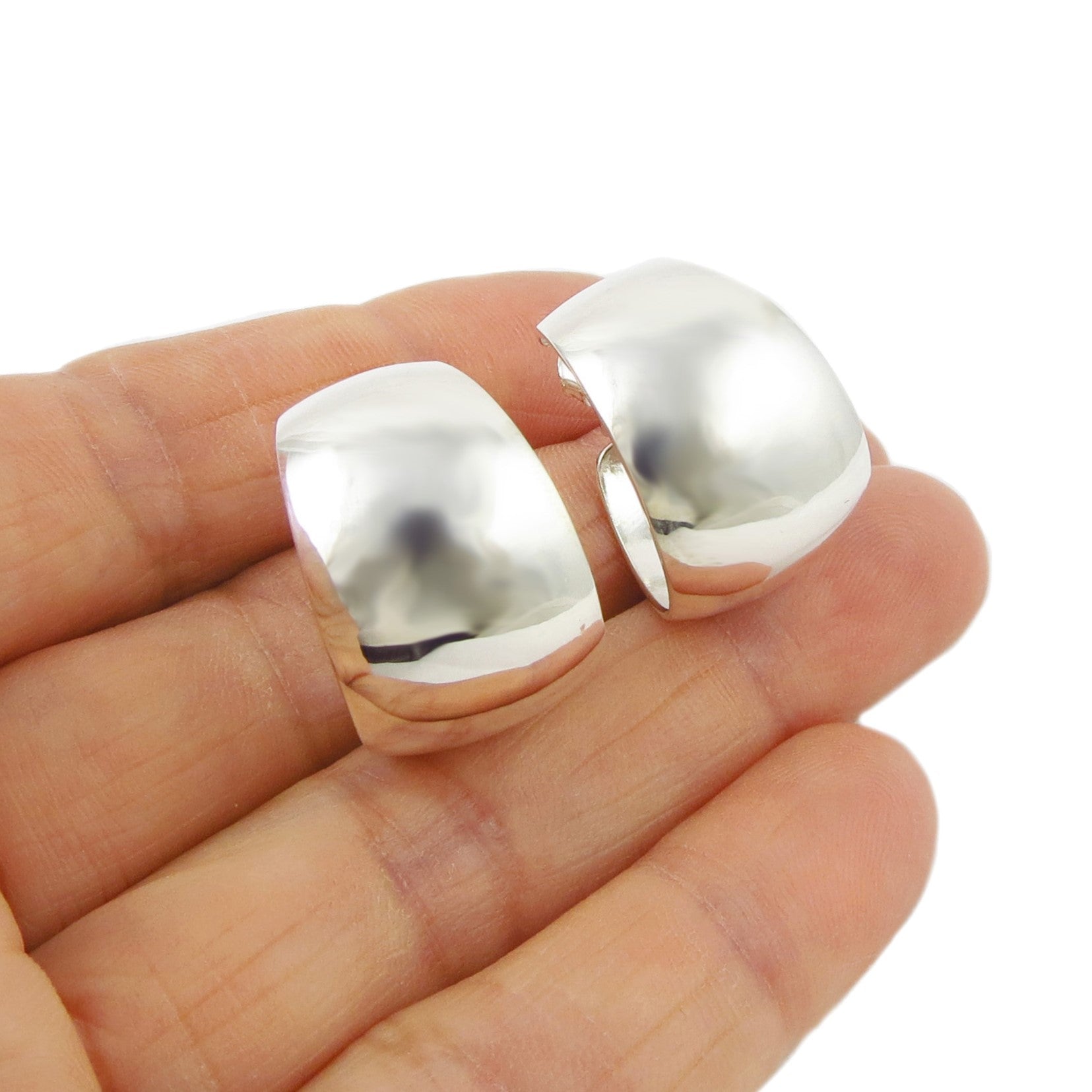★TATIANA★ Silver 925 Minimal Bold Hoop Earrings EC1993 SM Sterling Silver Bold Hoop Earrings