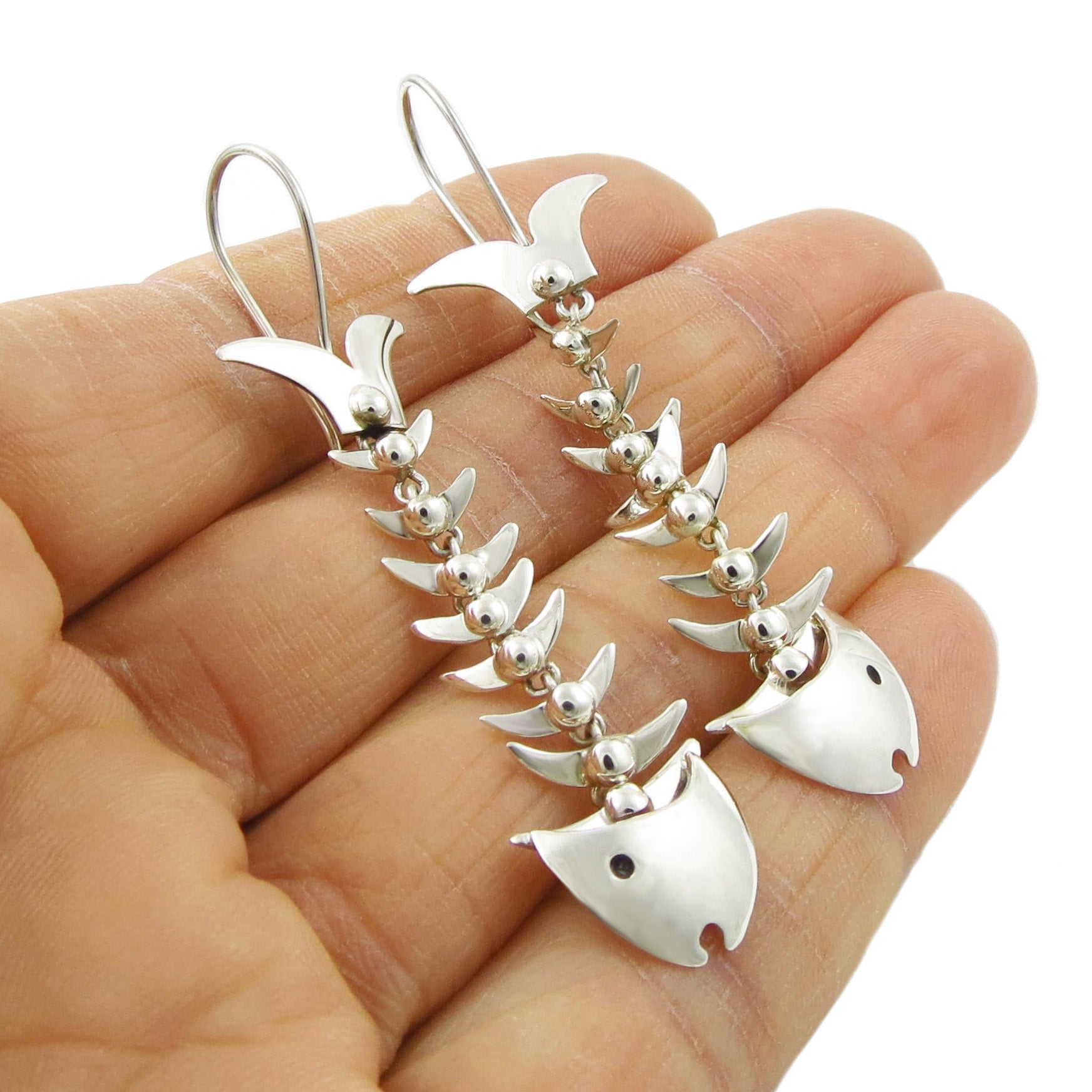 Guy Harvey Enameled Angelfish Earrings Crafted in Sterling Silver