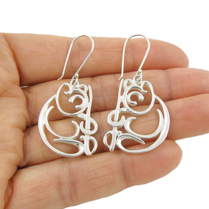 Panda Bear Earrings in Sterling Silver