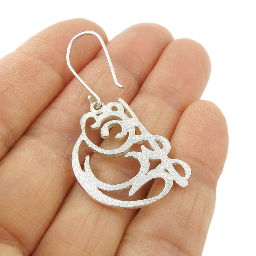Panda Bear Earrings in Sterling Silver
