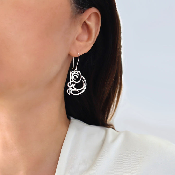 Panda Bear Earrings in Sterling Silver