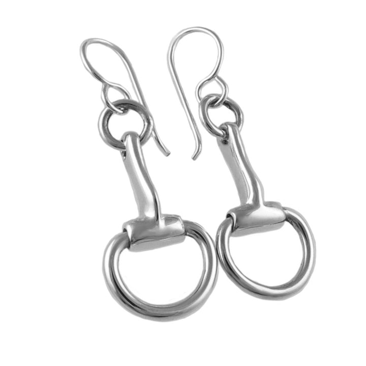 Long 925 Silver Horse Snafflebit Earrings