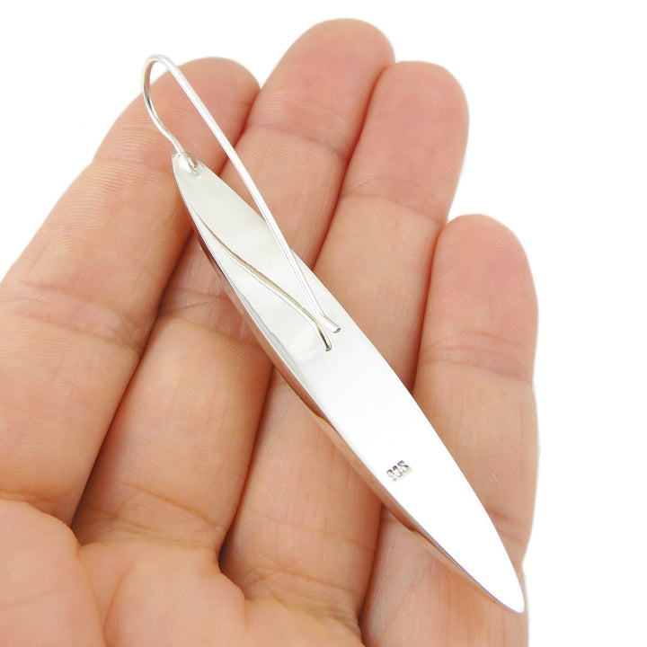 Long Sterling Silver Stick Earrings - Mexican Jewellery