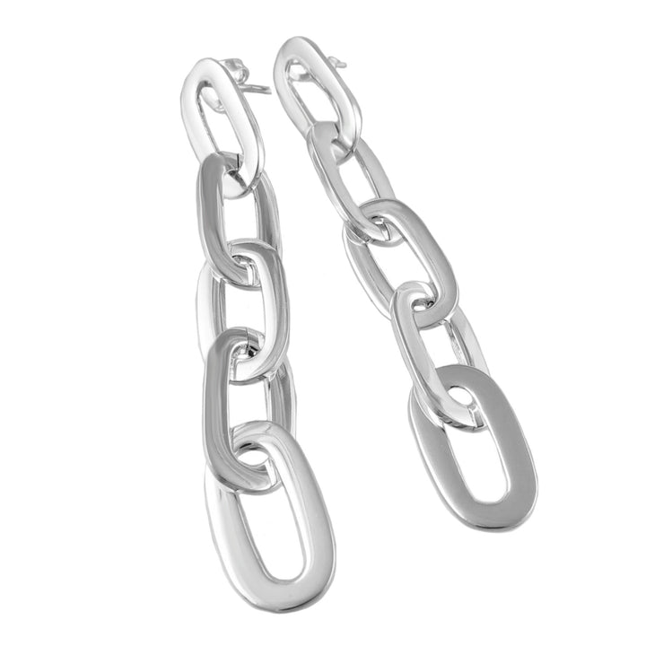 Long Sterling Silver Curb Chain Earrings