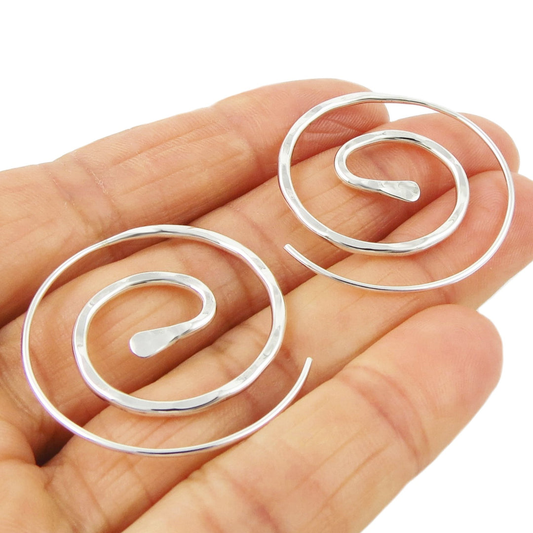 Large 925 Sterling Silver Circle Threader Earrings for Women