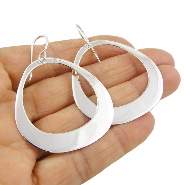 Large Sterling Silver Hoop Earrings