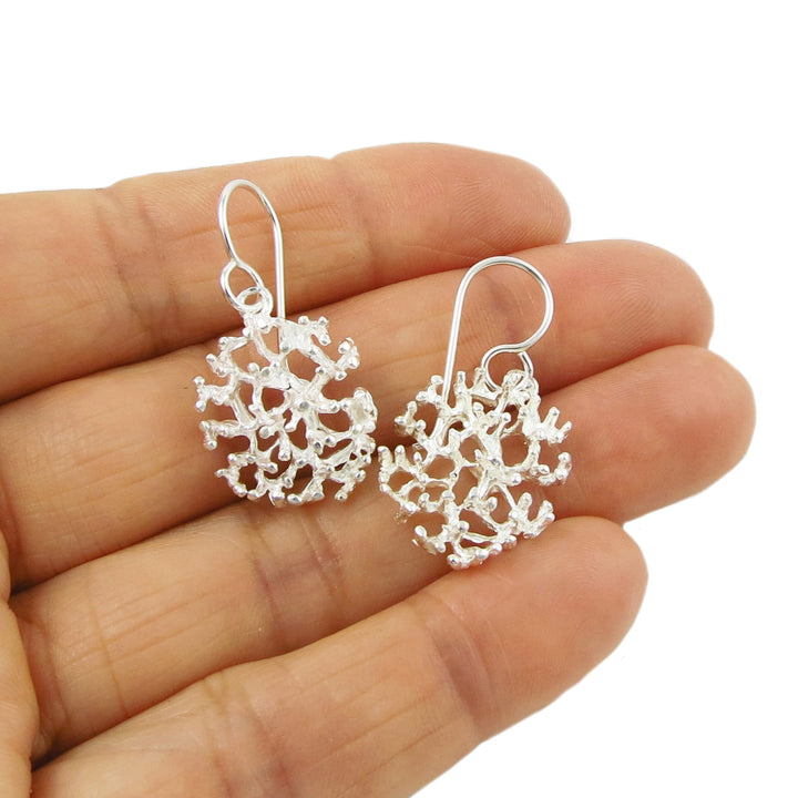 925 Sterling Silver Coral Shaped Earrings