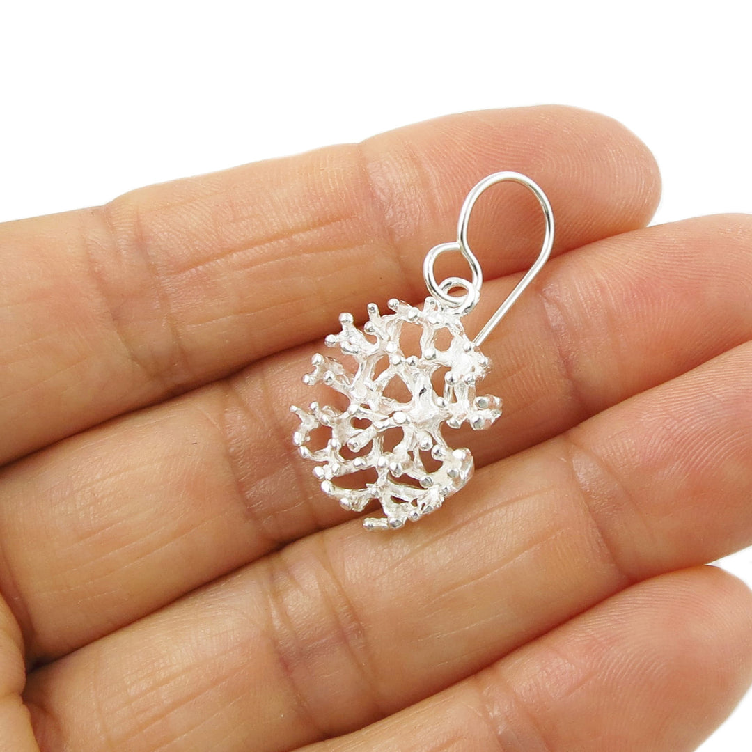 925 Sterling Silver Coral Shaped Earrings