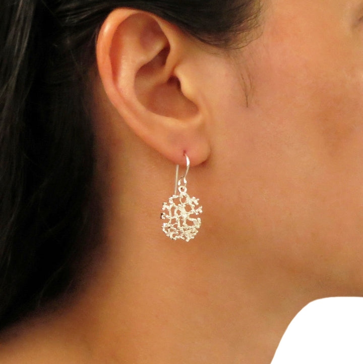 925 Sterling Silver Coral Shaped Earrings