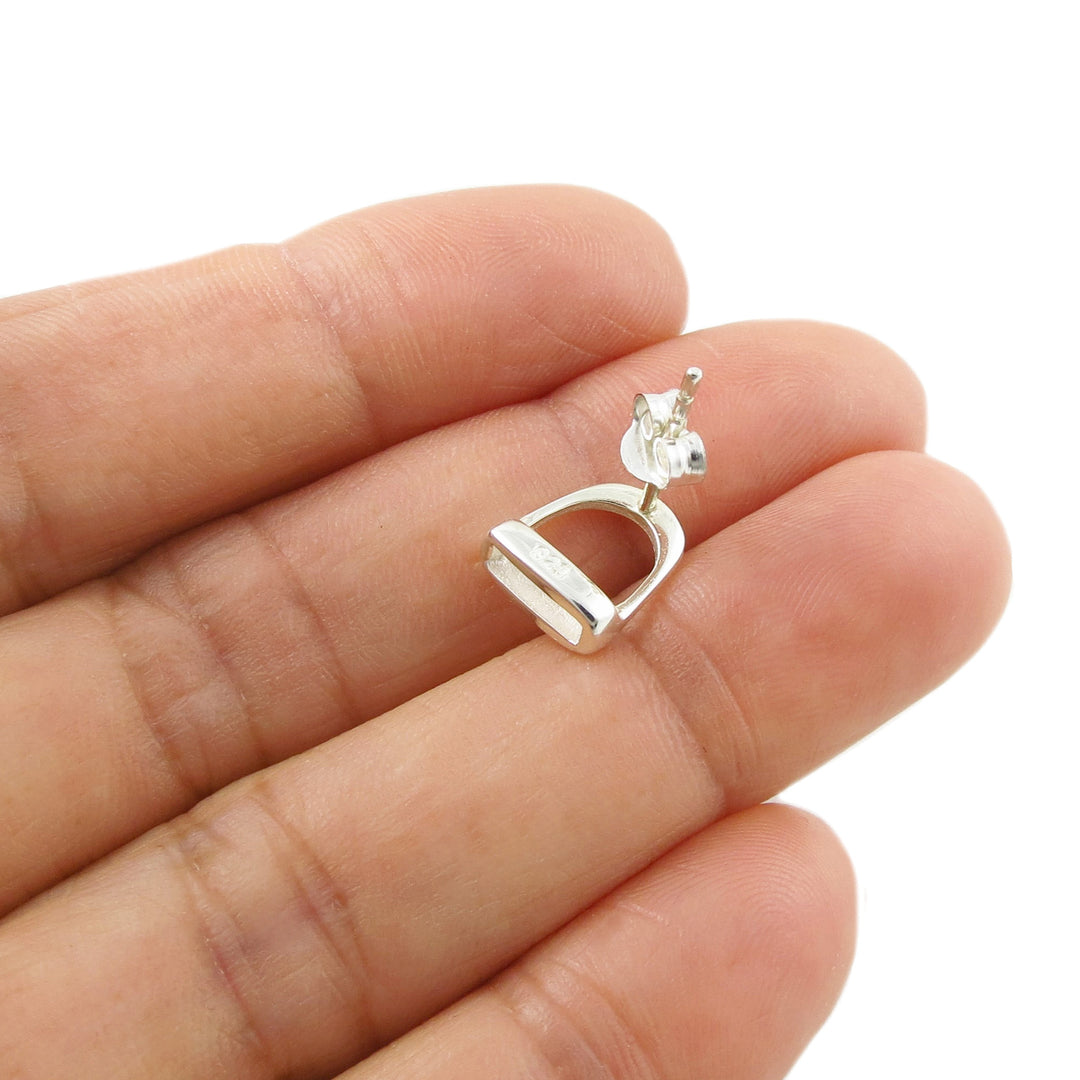 Horse Stirrup Earrings in 925 Silver