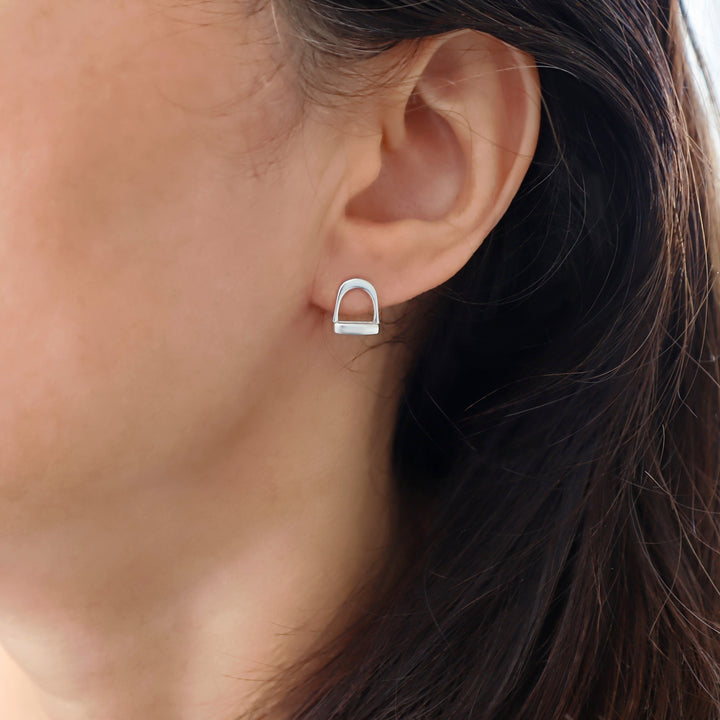 Horse Stirrup Earrings in 925 Silver