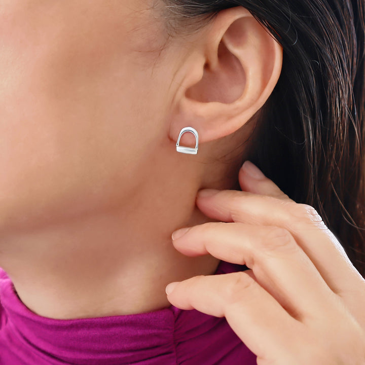 Horse Stirrup Earrings in 925 Silver