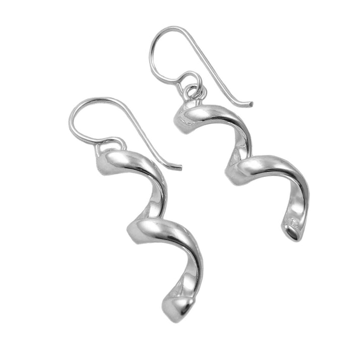 Spiral Drop 925 Sterling Silver Dangle Earrings