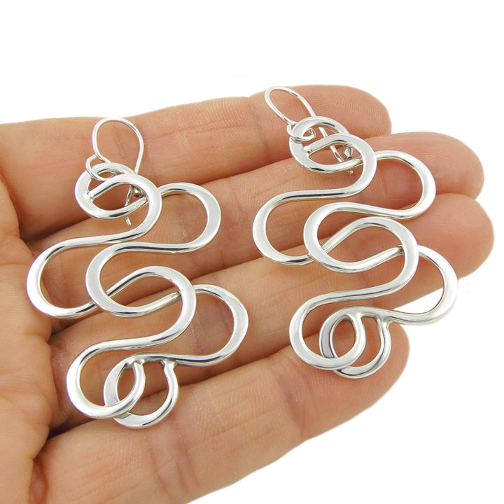 925 Silver Onda Spiral Earrings