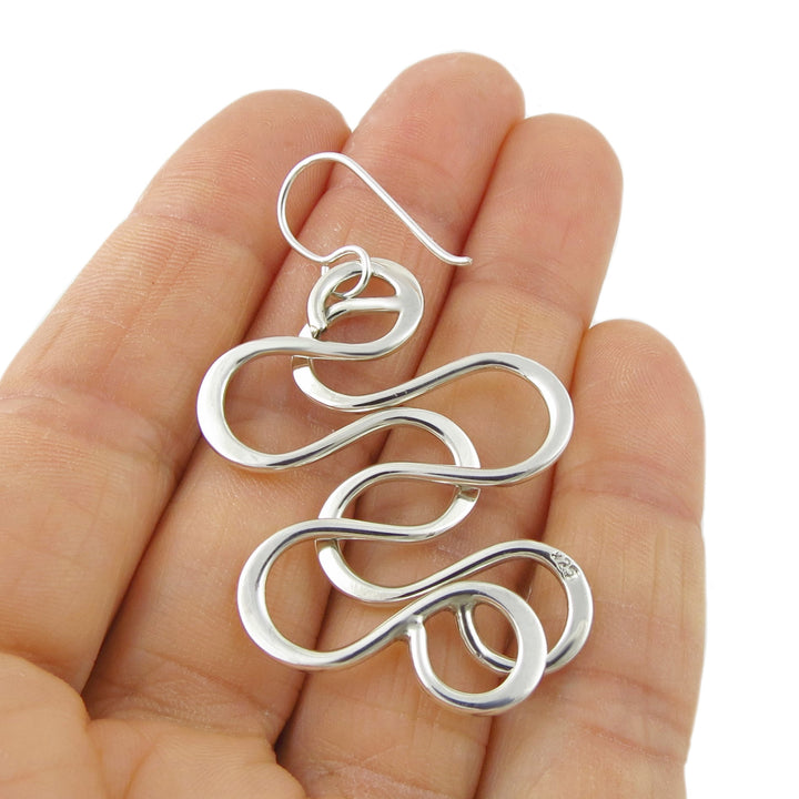 925 Silver Onda Spiral Earrings