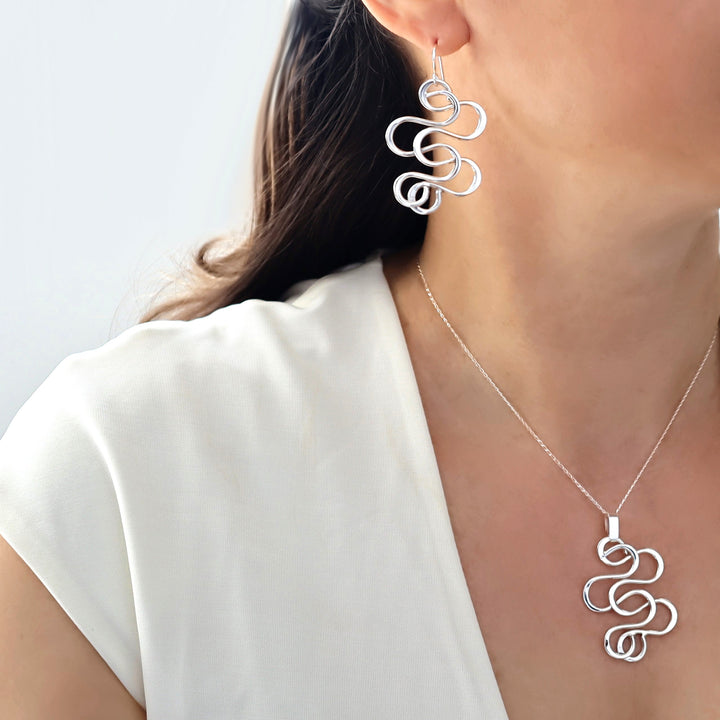 925 Silver Onda Spiral Earrings