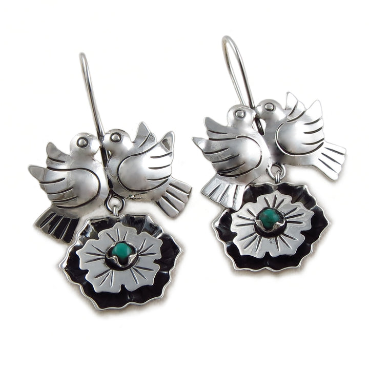 Maria Belen Nilson Turquoise Gemstone Earrings in Silver
